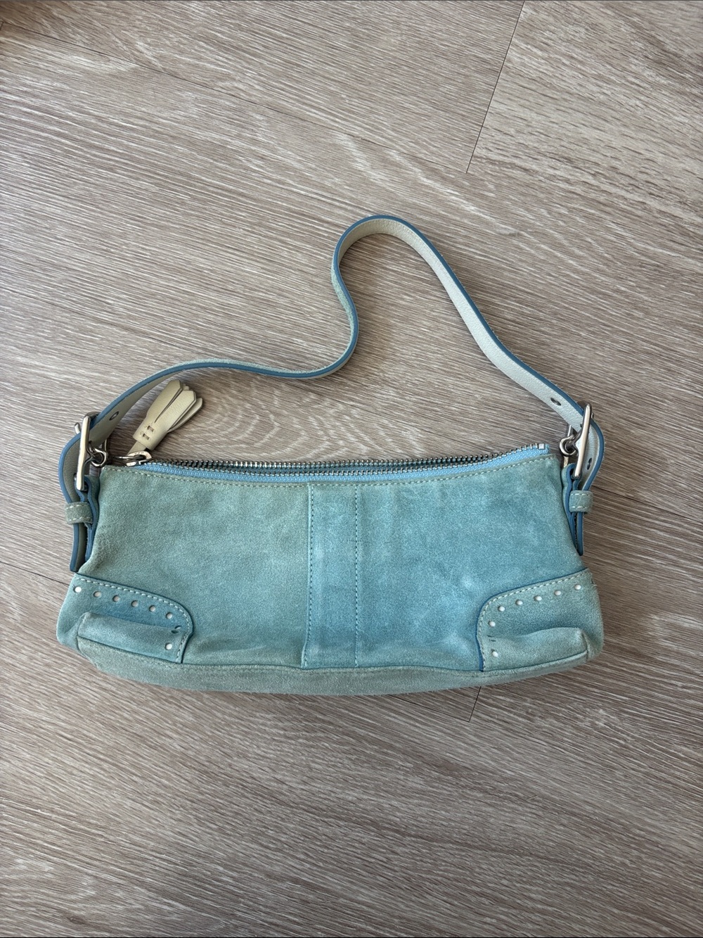 Coach Suede Shoulder Bag in Blue